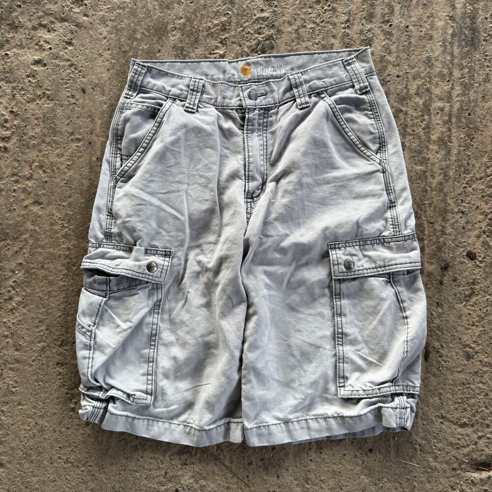Vintage Carhartt Cargo Shorts Carpenter Work Wear Gray Relaxed Fit 31 00s Y2K